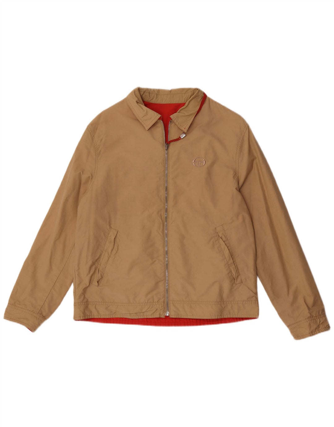 Sergio Tacchini Mens Reversible Jacket UK 38 Medium Beige Cotton