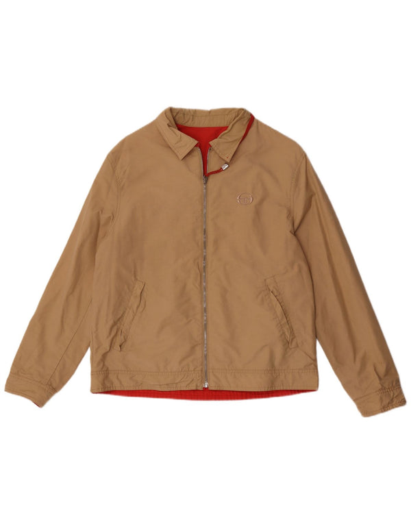 Sergio Tacchini Mens Reversible Jacket UK 38 Medium Beige Cotton