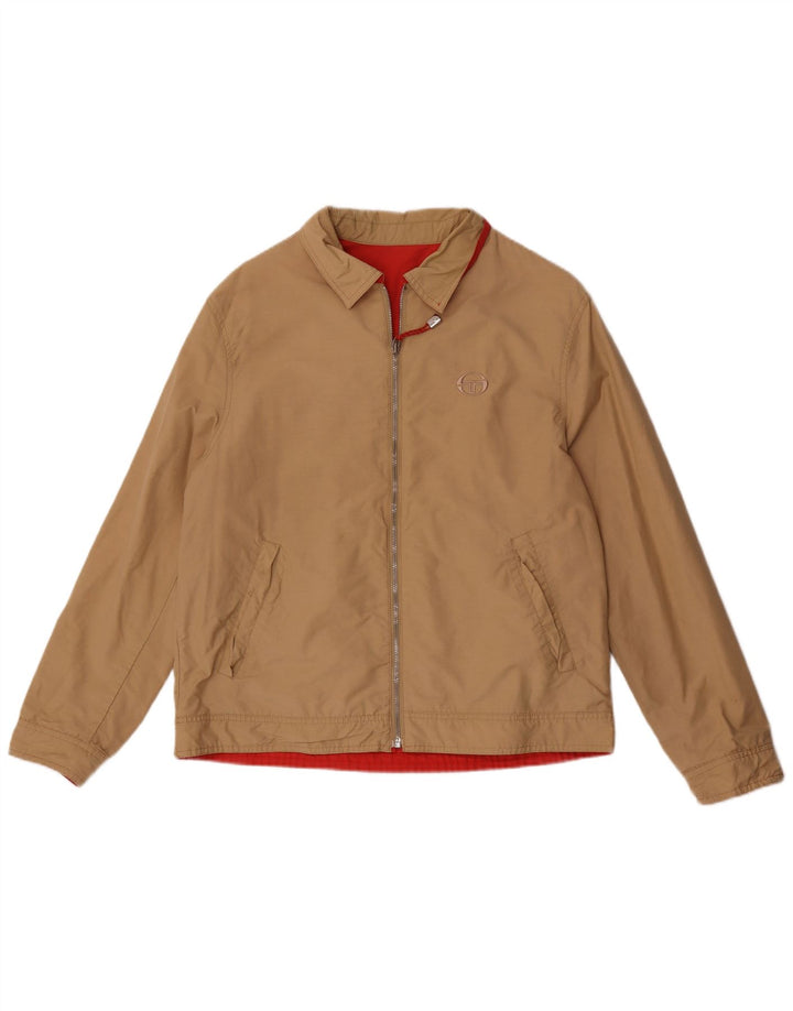 Sergio Tacchini Mens Reversible Jacket UK 38 Medium Beige Cotton