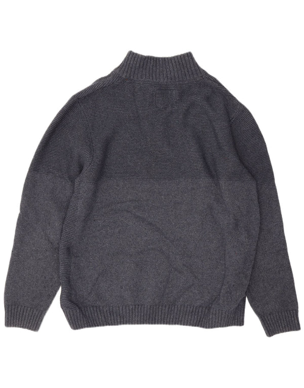 Weird Fish Mens Zip Neck Jumper Sweater 2XL Navy Blue Polyester