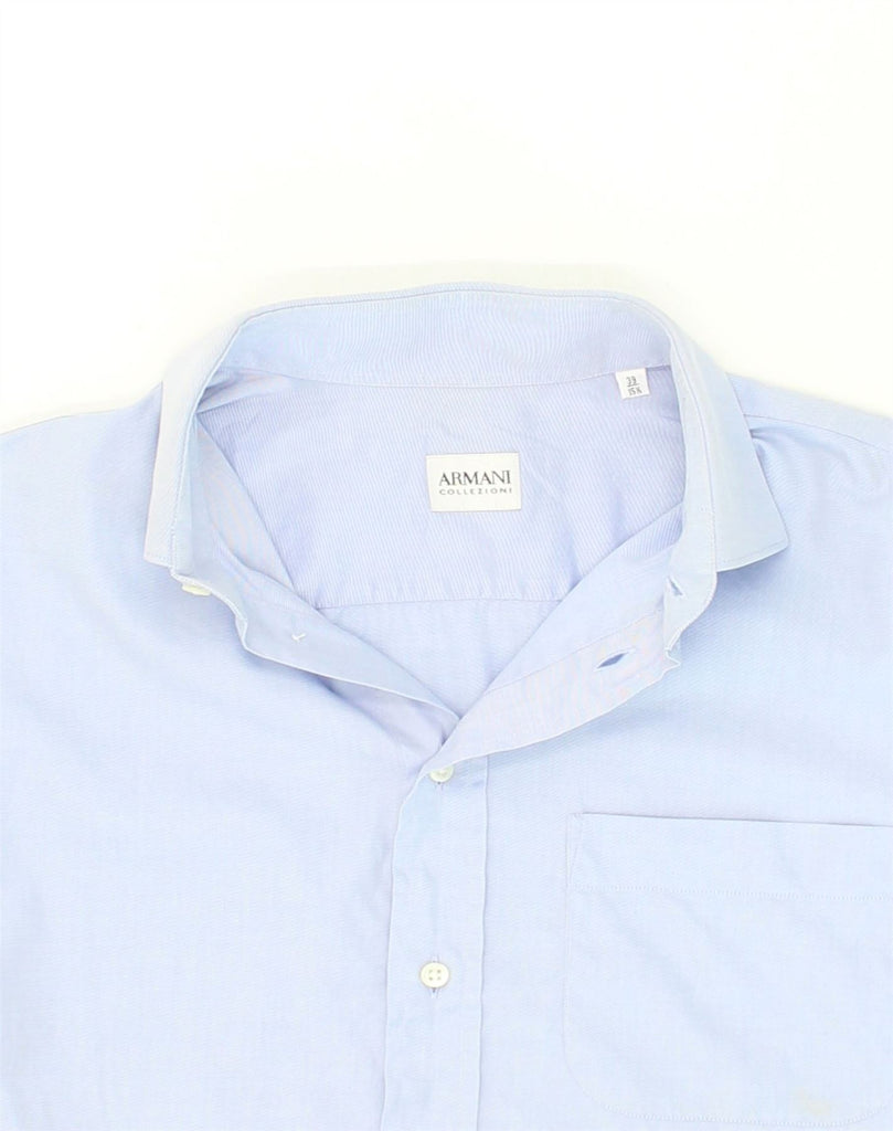 ARMANI Mens Shirt Size 15 1/2 39 Medium Blue Cotton | Vintage Armani | Thrift | Second-Hand Armani | Used Clothing | Messina Hembry 