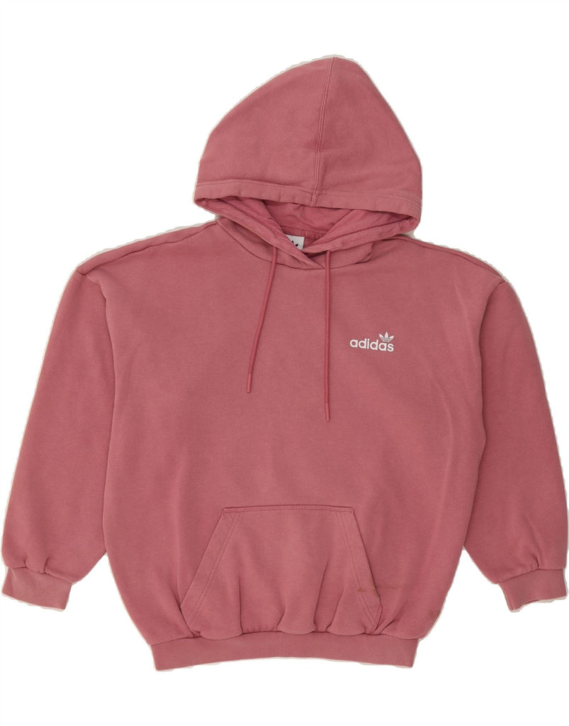 ADIDAS Womens Graphic Hoodie Jumper UK 16 Large Pink Cotton Vintage Adidas and Second-Hand Adidas from Messina Hembry 