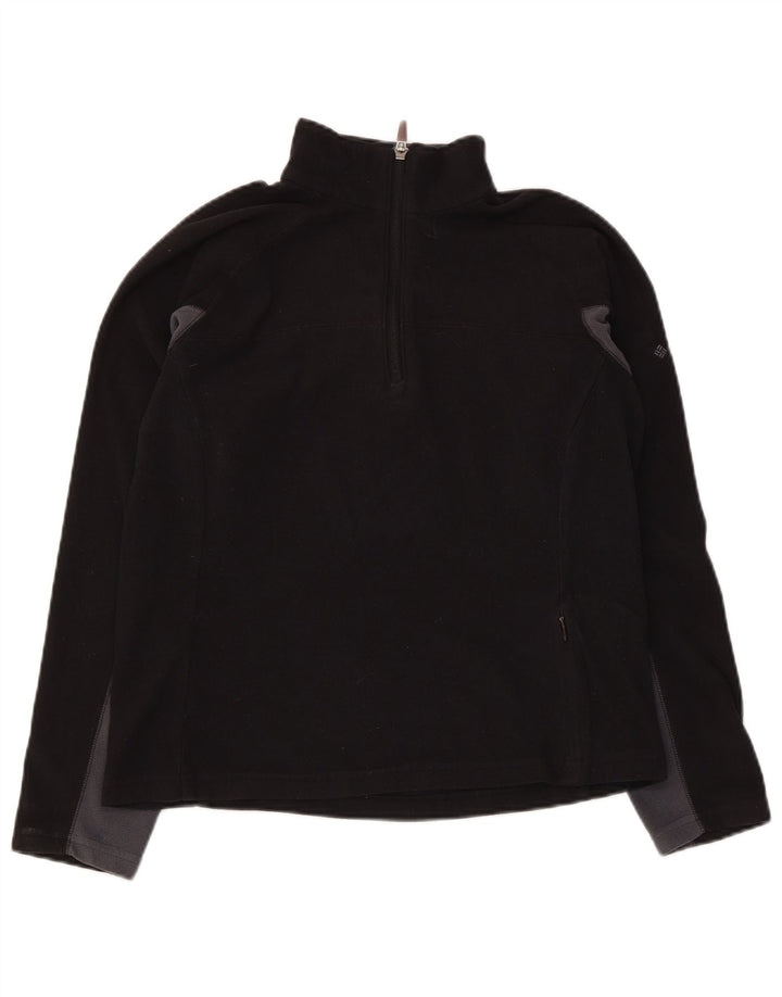 Columbia Womens Zip Neck Fleece Jumper UK 10 Small Black Polyester