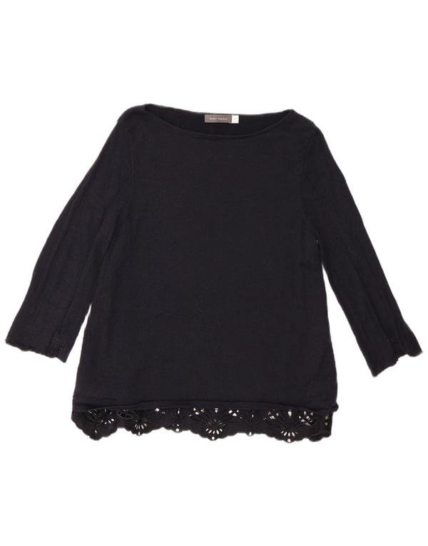 MINT VELVET Womens Boat Neck Jumper Sweater UK 14 Large Navy Blue