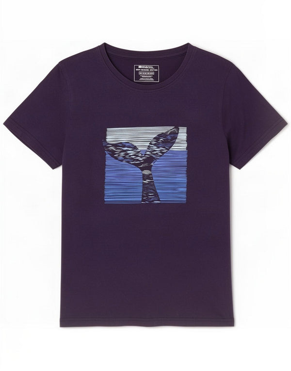 Mountain Warehouse Womens Graphic T-Shirt Top UK 12 Medium Navy Blue Cotton
