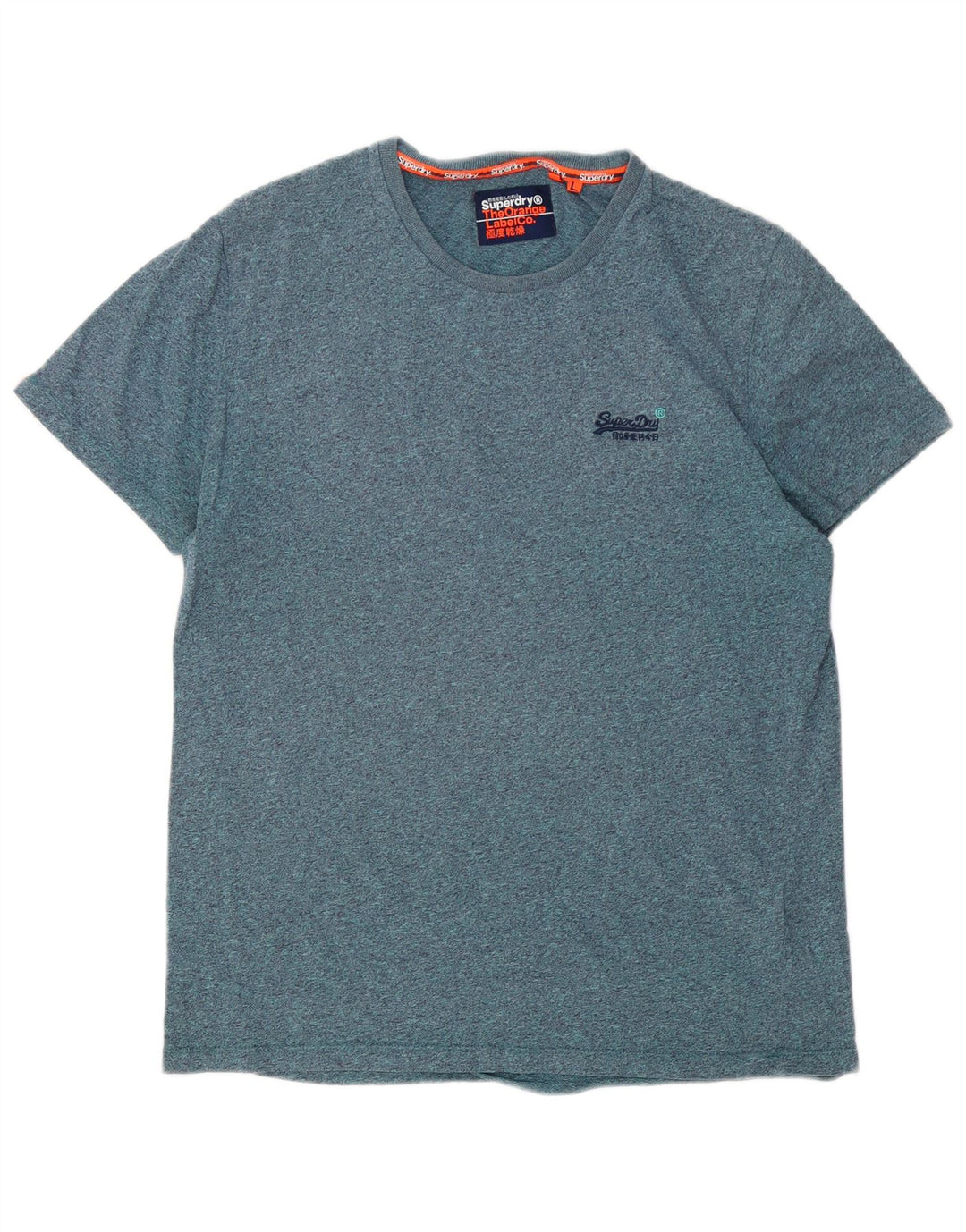 Superdry Mens T-Shirt Top Large Blue Flecked