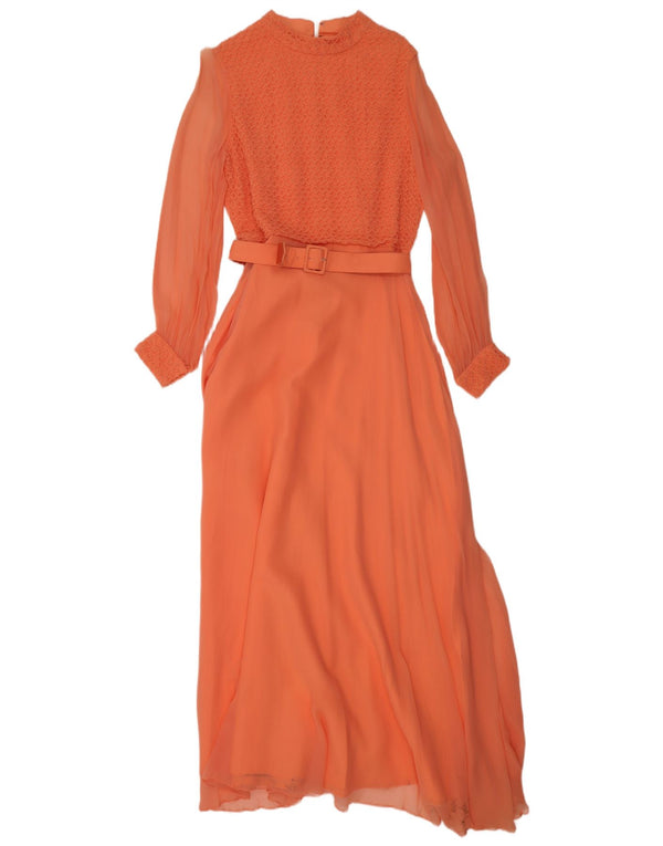 Elinor Gay Womens Long Sleeve Maxi Dress UK 16 Large Pink