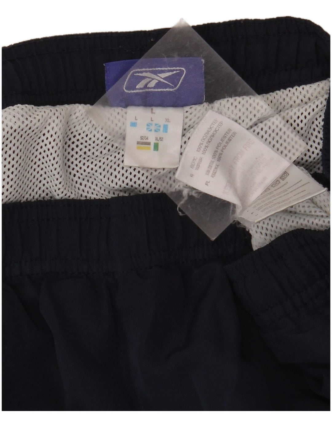 REEBOK Mens Swimming Shorts Large Navy Blue Polyester