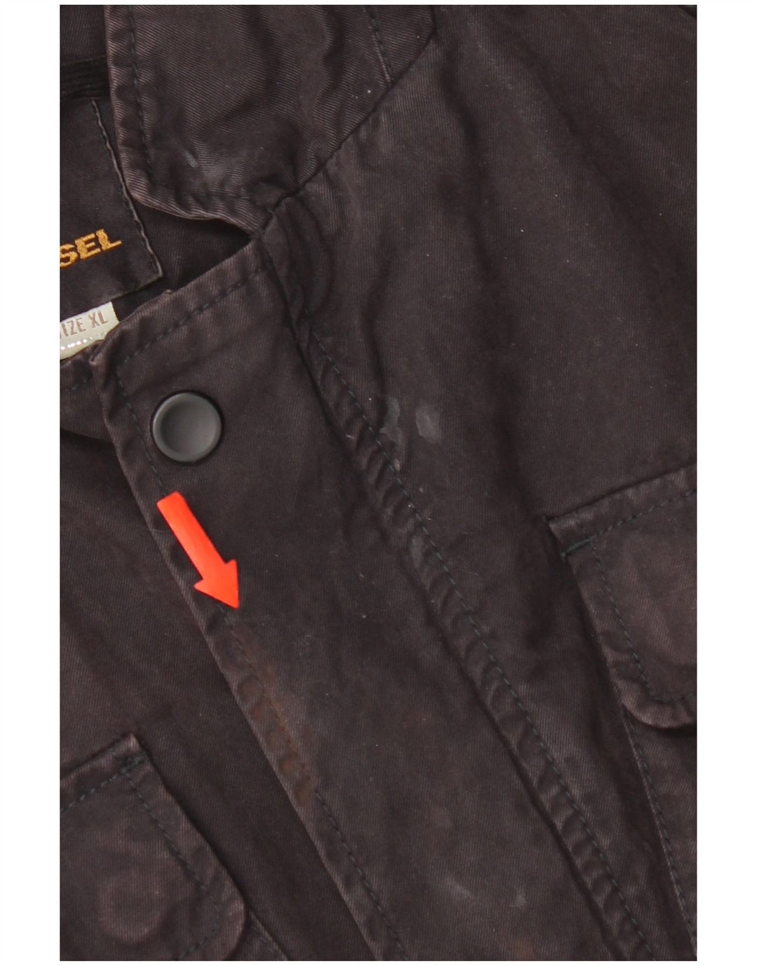 Diesel Womens Utility Jacket UK 18 XL Black Cotton