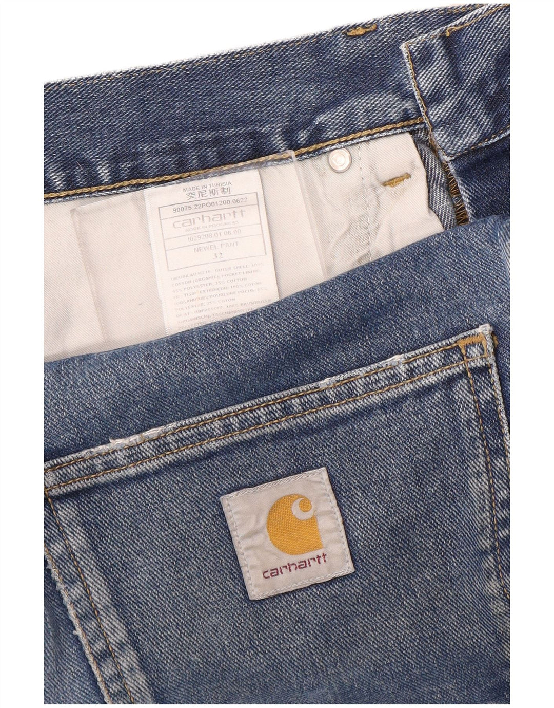 Carhartt Mens Straight Jeans W32 L30 Blue Cotton