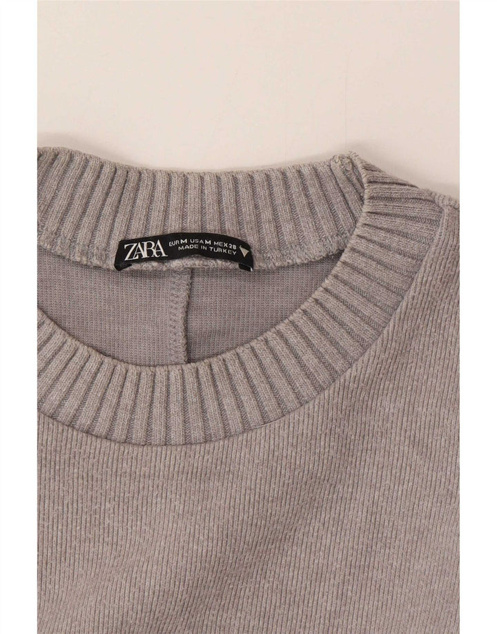 Zara Womens Loose Fit Blouse Top UK 14 Medium Grey