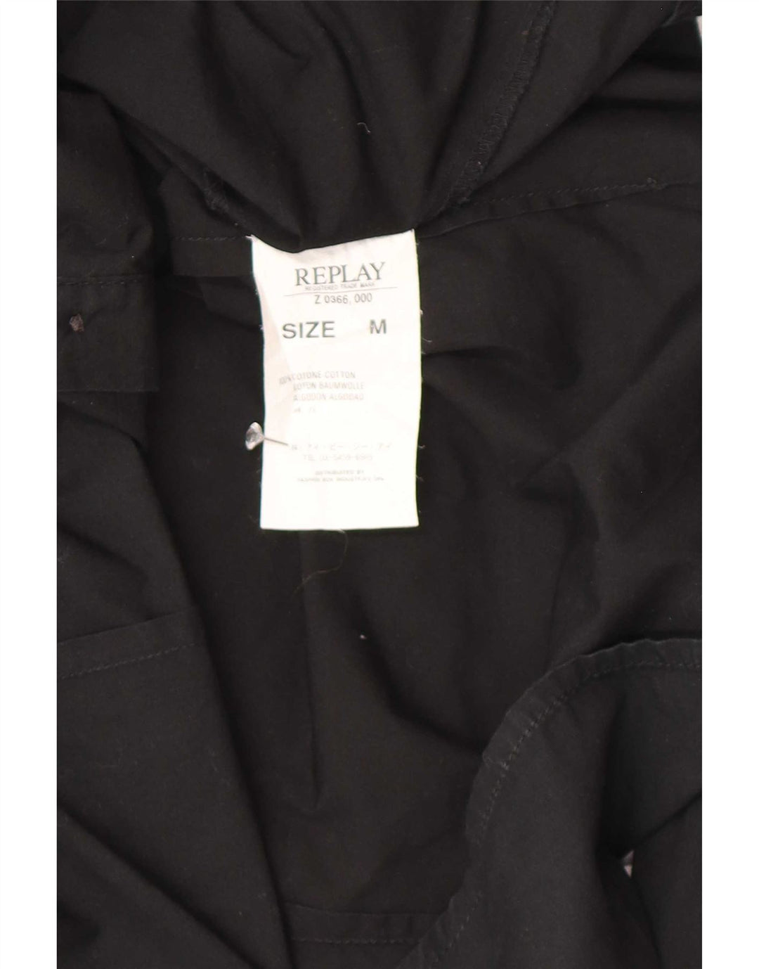 Replay Womens Graphic Shirt UK 14 Medium Black Cotton