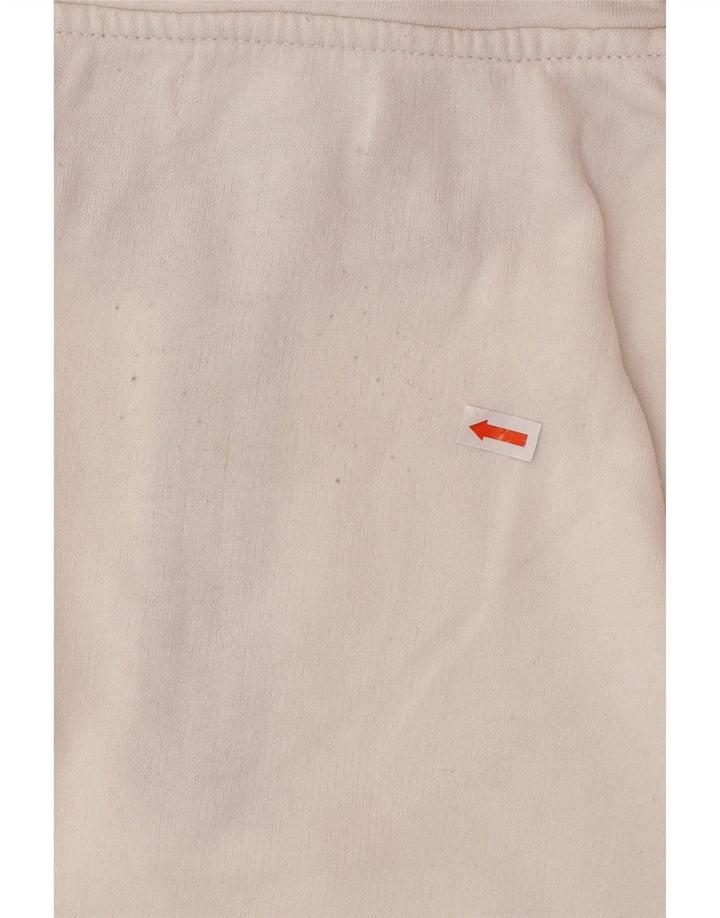 ATLAS FOR MEN Mens Graphic Zip Neck Sweatshirt Jumper Large White Cotton