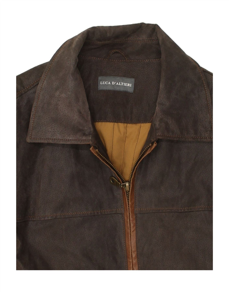 LUCA D'ALTIERI Mens Leather Jacket UK 56 3XL Brown Leather | Vintage Luca D'altieri | Thrift | Second-Hand Luca D'altieri | Used Clothing | Messina Hembry 