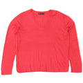 Marks & Spencer Womens V-Neck Jumper Sweater UK 14 Large  Red