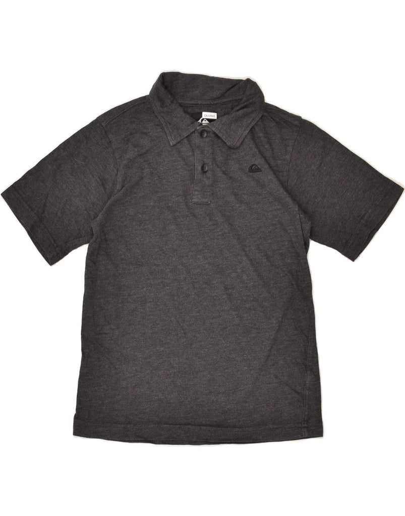 QUIKSILVER Boys Polo Shirt 9-10 Years Medium Grey Cotton | Vintage Quiksilver | Thrift | Second-Hand Quiksilver | Used Clothing | Messina Hembry 