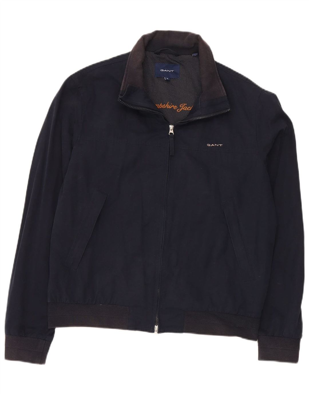 Gant Mens Bomber Jacket UK 38 Medium Navy Blue Polyester