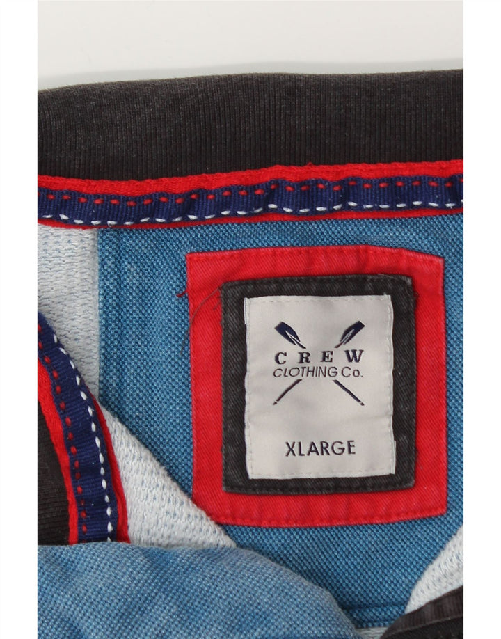 CREW CLOTHING Mens Zip Neck Sweatshirt Jumper XL Blue Cotton