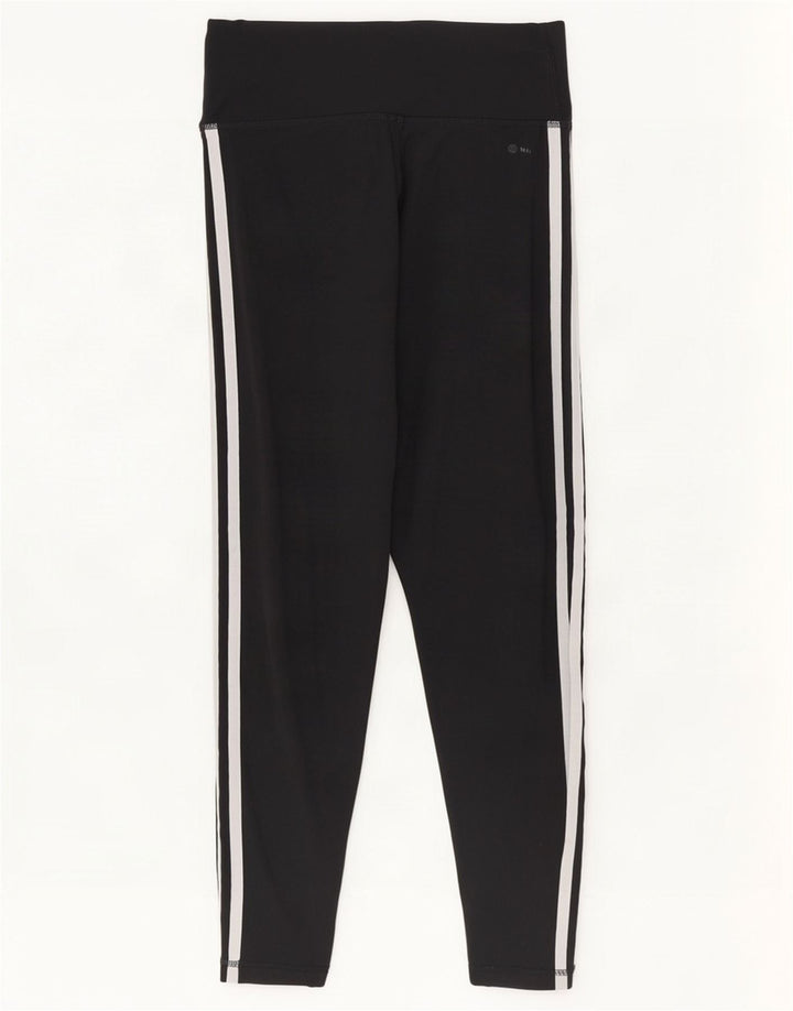 Adidas Womens Tight Fit Crop Leggings UK 12/14 Medium Black Polyester