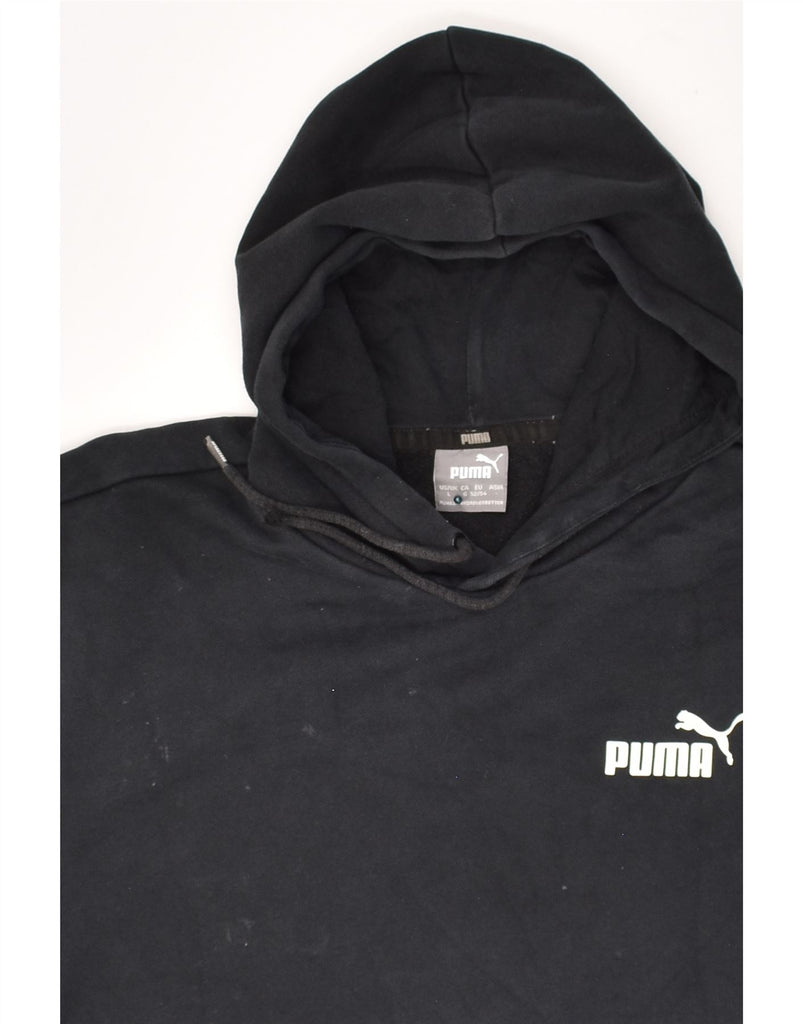 PUMA Mens Hoodie Jumper Large Black Cotton | Vintage Puma | Thrift | Second-Hand Puma | Used Clothing | Messina Hembry 