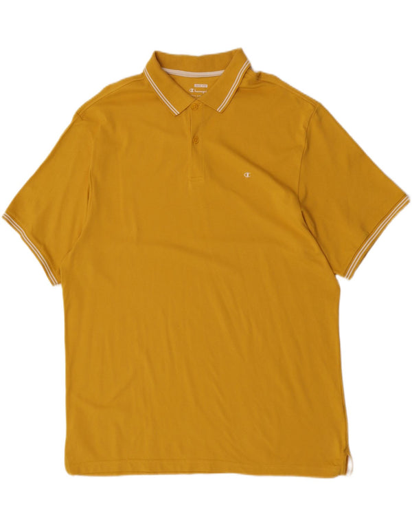 Champion Mens Easy Fit Polo Shirt 3XL Yellow Cotton