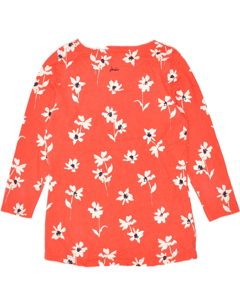 JOULES Womens Graphic Top 3/4 Sleeve UK 12 Medium Red Floral Cotton | Vintage Joules | Thrift | Second-Hand Joules | Used Clothing | Messina Hembry 