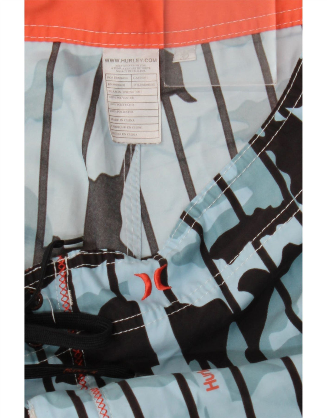 Hurley Mens Swimming Shorts Medium  Blue Camouflage Polyester