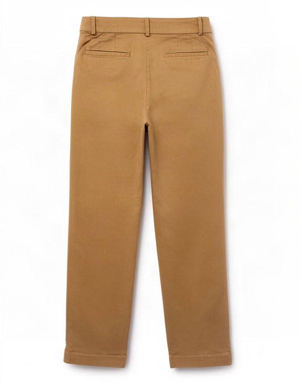 Zara Womens High Waist Pegged Chino Trousers XS W24 L32 Beige Linen