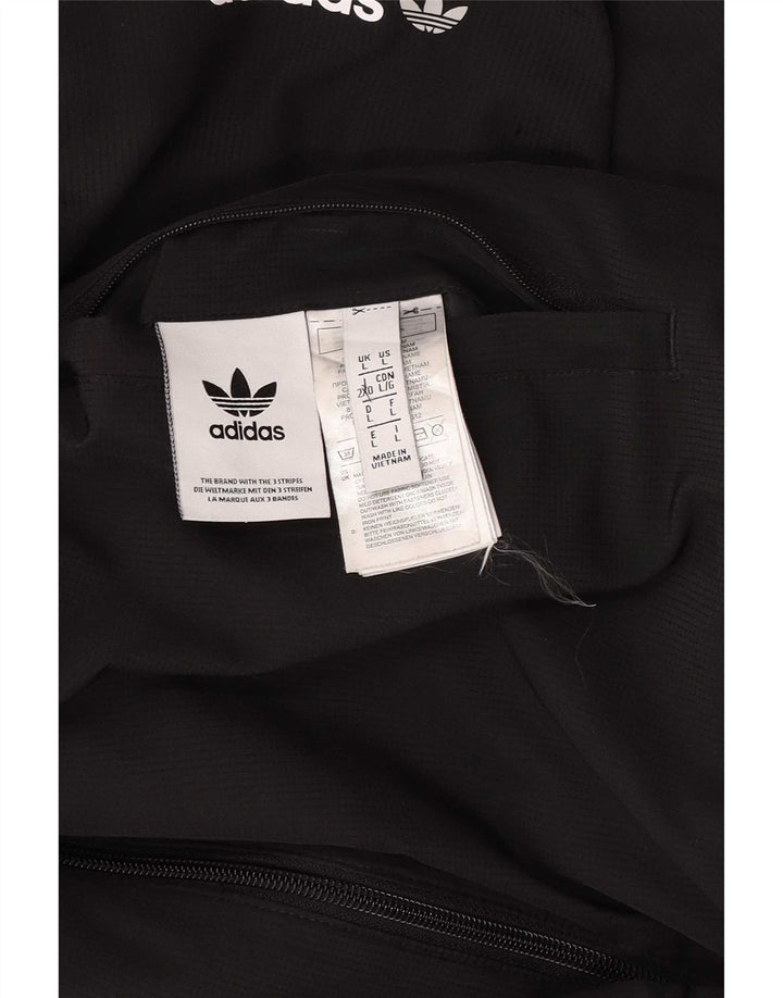 Adidas Mens Graphic Hooded Reversible Jacket UK 40 Large Black Polyester