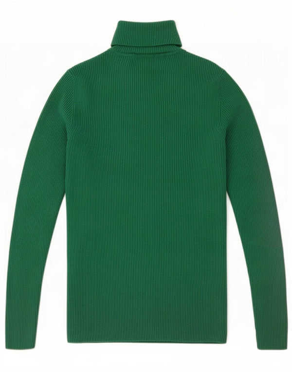 Marks & Spencer Womens Roll Neck Jumper Sweater UK 10 Small Green Viscose