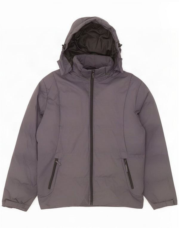 MC Kee's Mens Hooded Padded Jacket UK 40 Large Grey Polyester