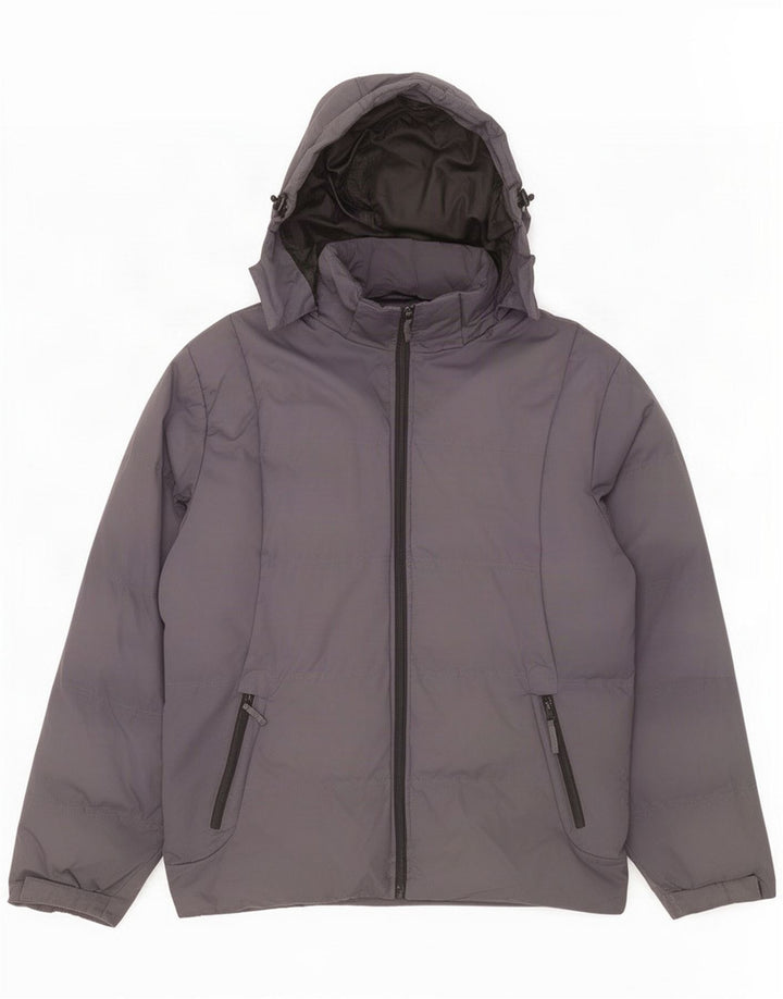 MC Kee's Mens Hooded Padded Jacket UK 40 Large Grey Polyester