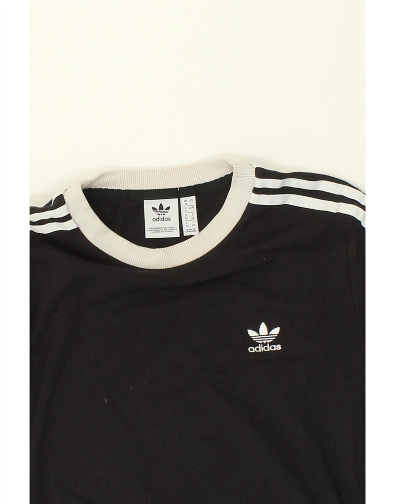 ADIDAS Womens Top Long Sleeve UK 8 Small Black Cotton Vintage Adidas and Second-Hand Adidas from Messina Hembry 