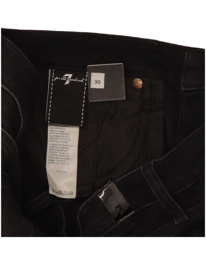 7 For All Mankind Womens Slim Jeans W30 L27 Black Cotton