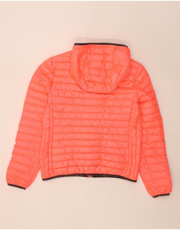 Superdry Womens Hooded Padded Jacket UK 16 Large Pink Polyester