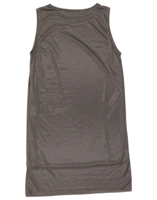 Zara Womens Sleeveless Shift Dress UK 14 Large Silver Polyester
