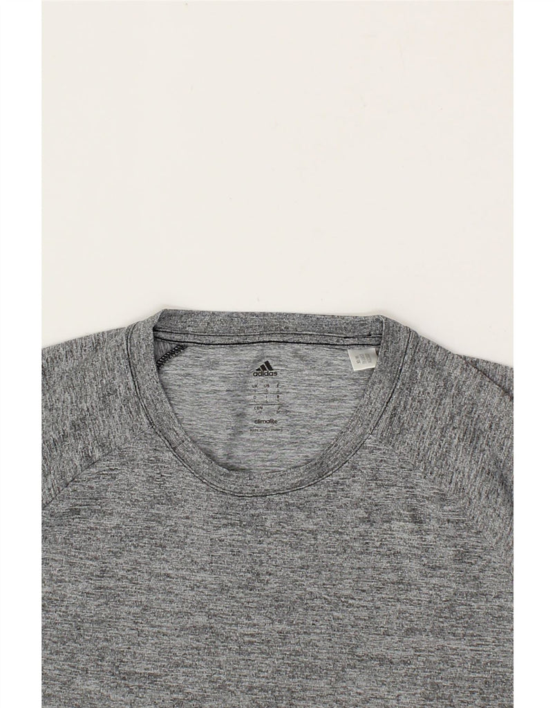 ADIDAS Mens T-Shirt Top Small Grey Flecked Polyester Vintage Adidas and Second-Hand Adidas from Messina Hembry 
