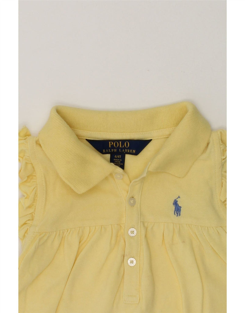 POLO RALPH LAUREN Girls Sleeveless Polo Dress 3-4 Years Yellow | Vintage Polo Ralph Lauren | Thrift | Second-Hand Polo Ralph Lauren | Used Clothing | Messina Hembry 