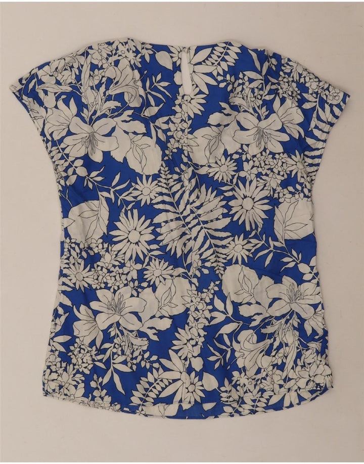 BODEN Womens Blouse Top UK 8 Small Blue Floral Viscose