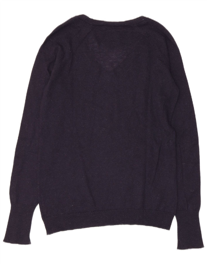 Max & Co. Womens V-Neck Jumper Sweater UK 10 Small Navy Blue