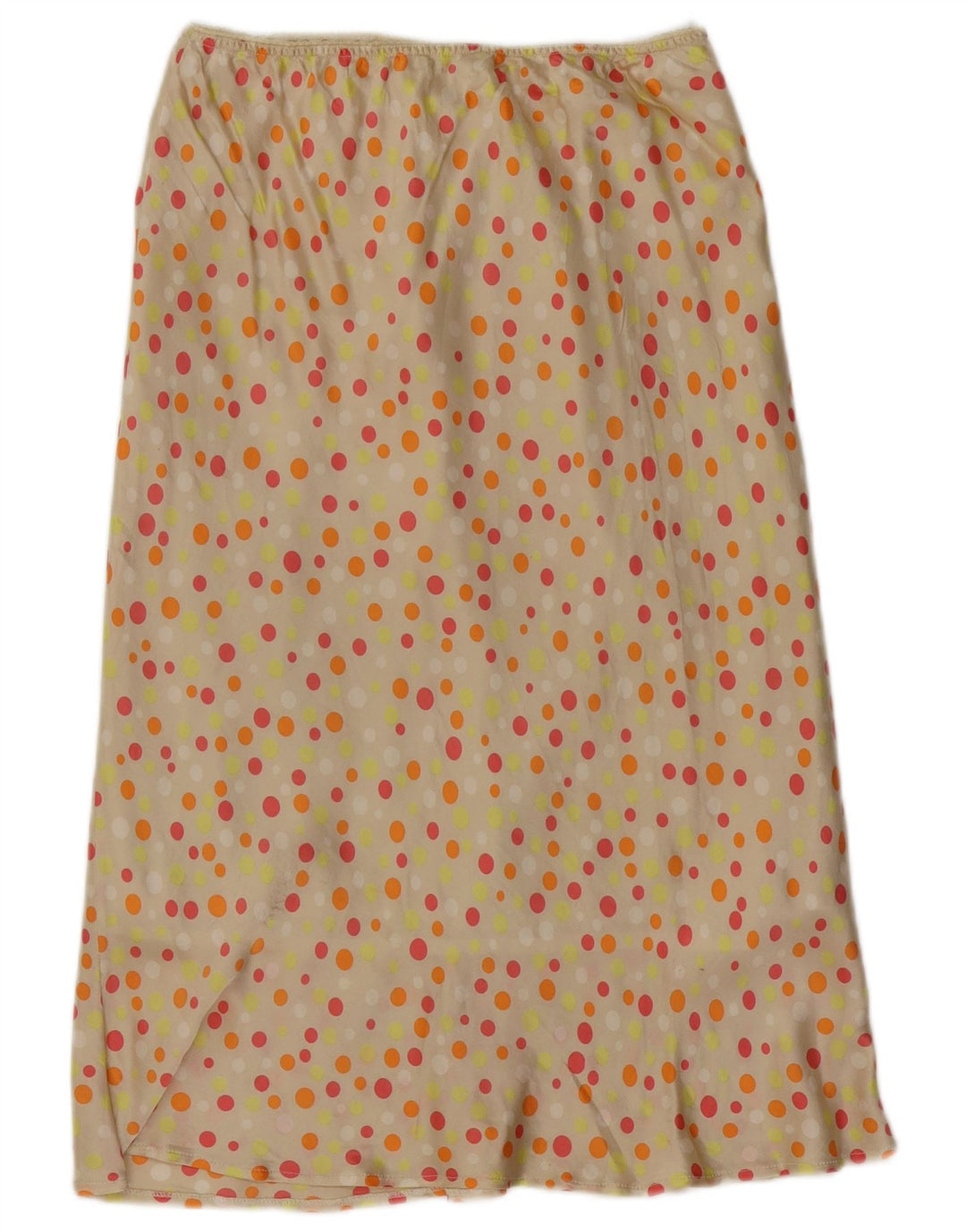 VINTAGE Womens Maxi Skirt W26 Small Beige Polka Dot