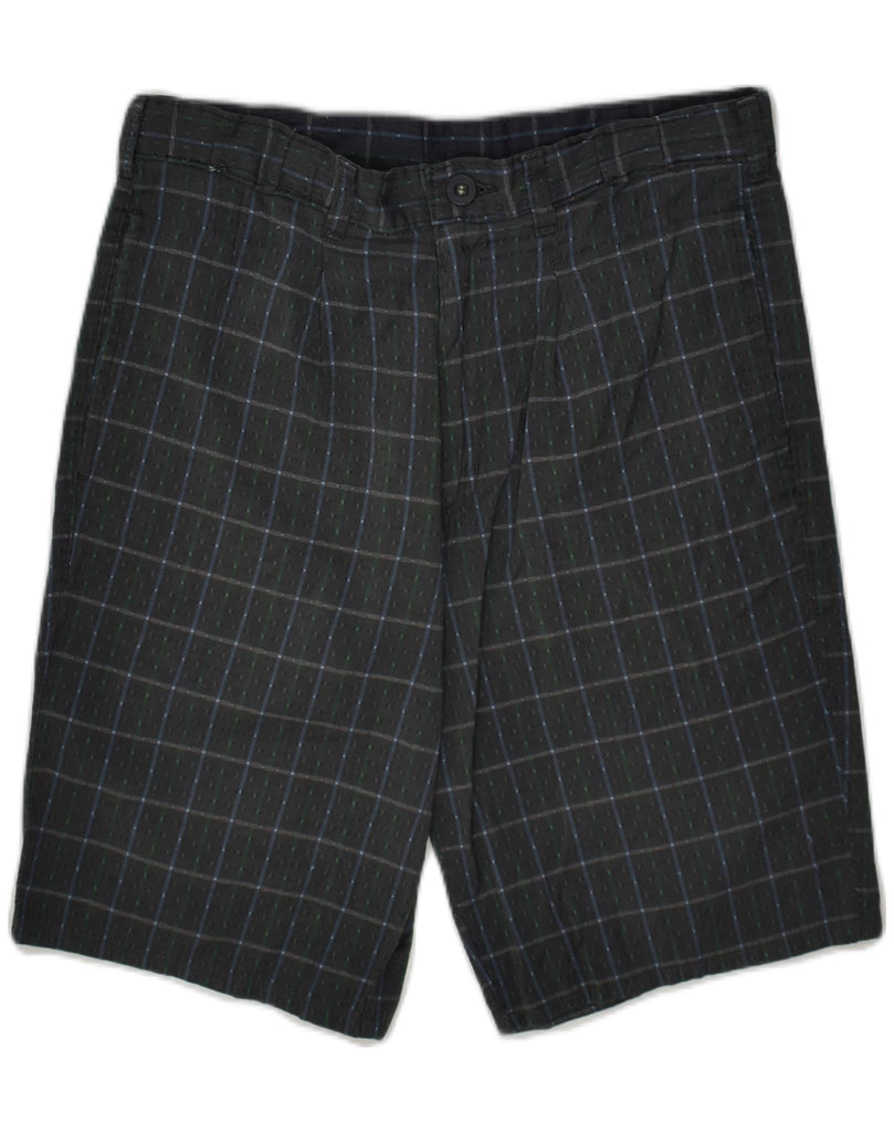 RIFLE Mens Chino Shorts W29 Small Black Check Cotton | Vintage Rifle | Thrift | Second-Hand Rifle | Used Clothing | Messina Hembry 