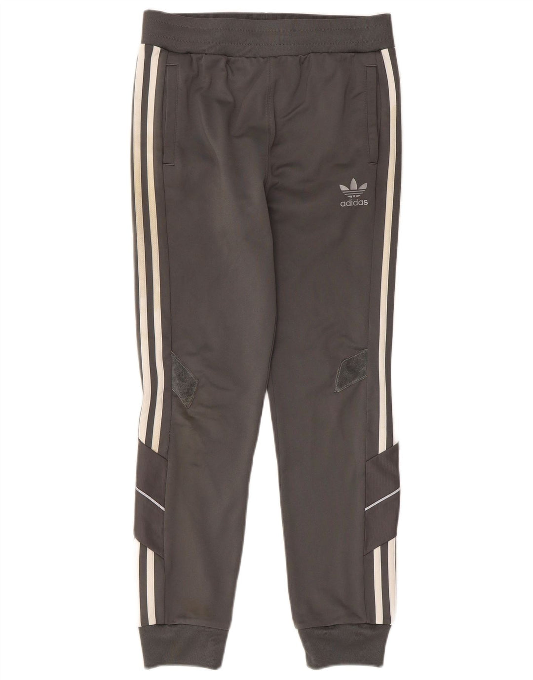 ADIDAS Boys Tracksuit Trousers Joggers 11-12 Years  Grey Polyester