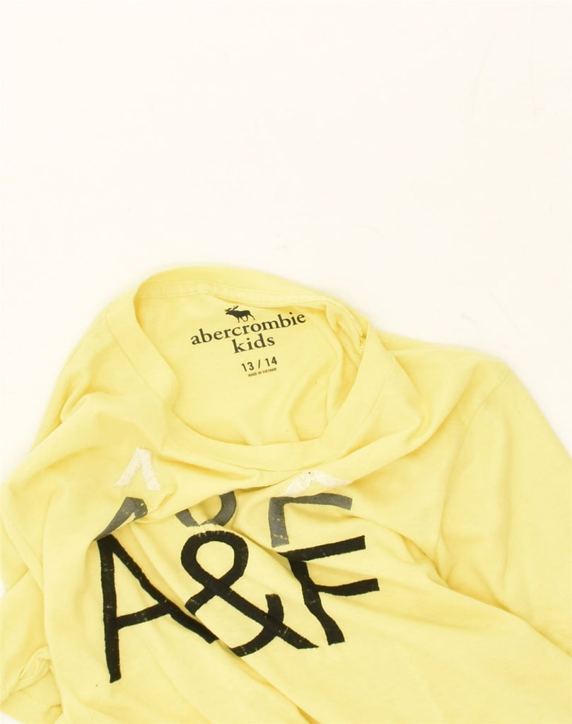 ABERCROMBIE & FITCH Boys Graphic T-Shirt Top 13-14 Years Yellow Cotton | Vintage Abercrombie & Fitch | Thrift | Second-Hand Abercrombie & Fitch | Used Clothing | Messina Hembry 