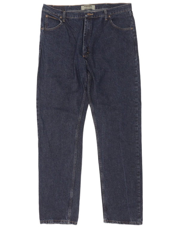 Wrangler Mens Straight Jeans W40 L36 Navy Blue Cotton