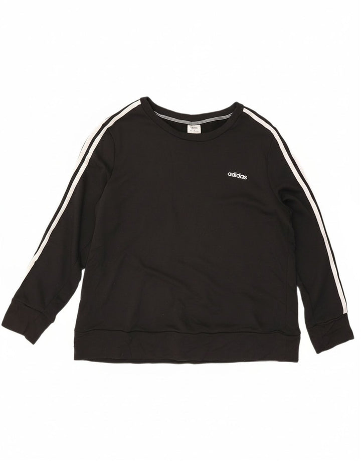 Adidas Womens Climalite Sweatshirt Jumper UK 20/22 XL Black Polyester