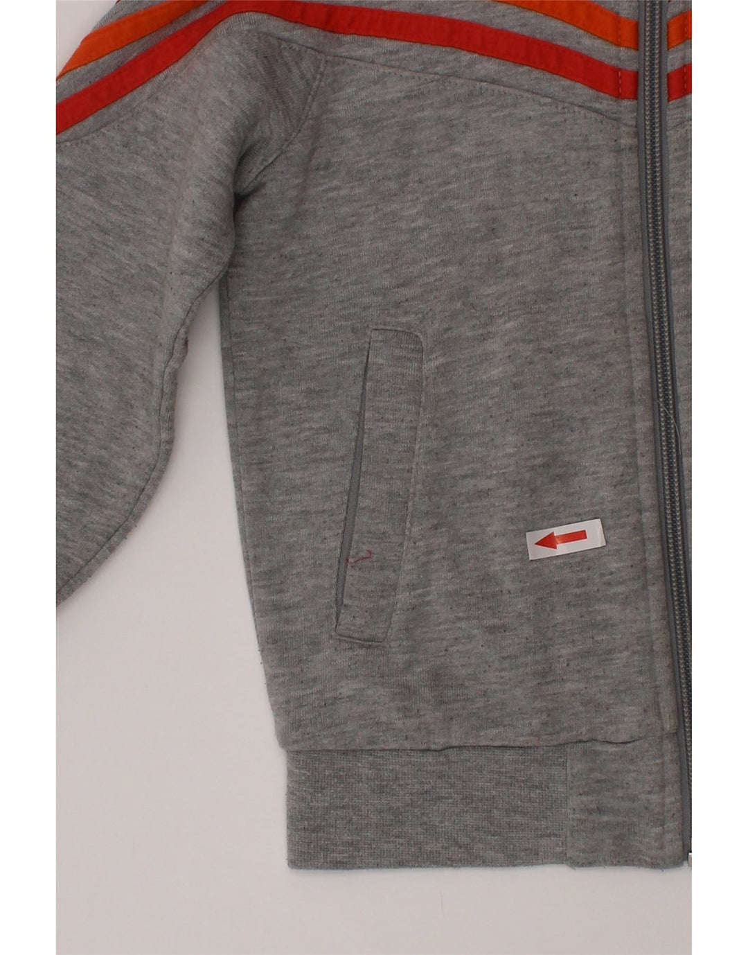 Adidas Boys Zip Hoodie Sweater 3-4 Years Grey Cotton