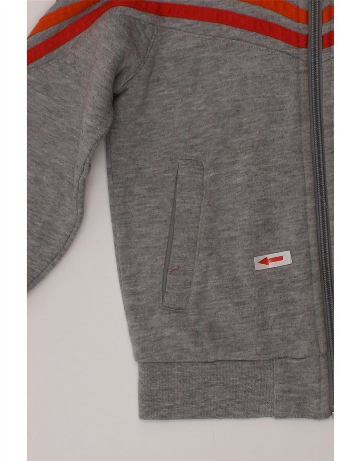 Adidas Boys Zip Hoodie Sweater 3-4 Years Grey Cotton
