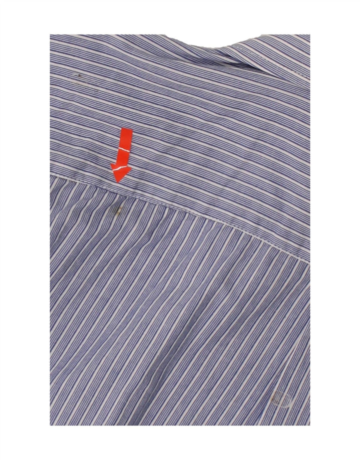 BRUGI Mens Shirt Large Blue Striped Cotton Vintage Brugi and Second-Hand Brugi from Messina Hembry 