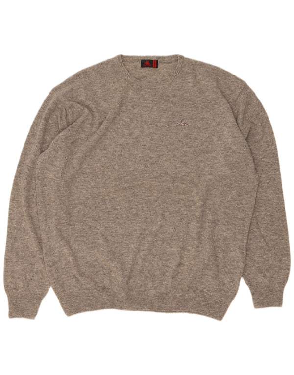 Kappa Mens Crew Neck Jumper Sweater 3XL Grey Lambswool